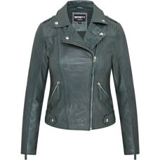 Infinity Leather Ladies Green Biker Leather Jacket XS - Leather Jacket