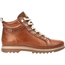 Pikolinos Vigo Women's Brandy Brown Leather Side Zip & Lace Up Ankle Trainers - ankle trainers