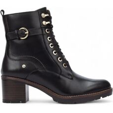 Pikolinos Llanes Black Leather Mid-Heel Boots - Boots