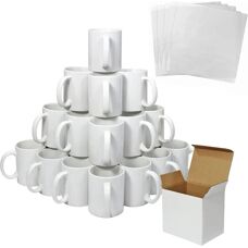 PixMax 36 White 11oz Sublimation Mugs with Boxes & Sheets