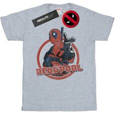 Marvel Deadpool Gun Finger Boyfriend T-Shirt Schwarz Groß
