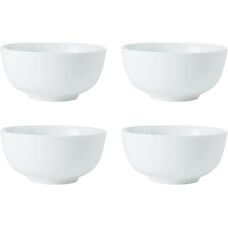 Mikasa Chalk Porcelain Cereal Bowls - Set of 4, 14cm, White