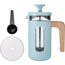La Cafetière Pisa 3-Cup Sky Blue Wooden Handle French Press