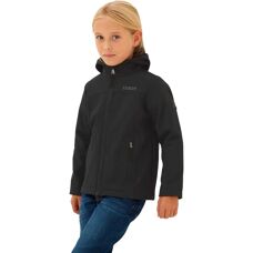TOG24 Koroma Childrens Unisex Softshell Hooded Jacket Black - Size 8-9y