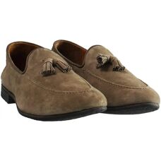 Hackett Tassel Roll Slip-On Brown Suede Leather - Shoes