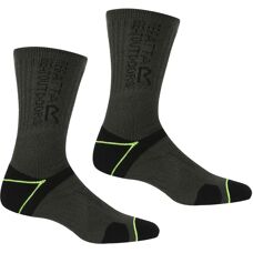 Regatta Men's Breathable Blister Protection II Socks Black Electric Lime - Socks