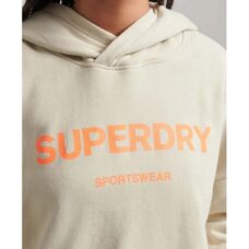 Felpa con cappuccio donna Superdry Core Sport Beige - Felpa