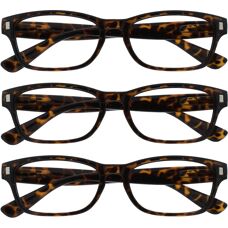 UV Reader UV Reader Brown Tortoiseshell Reading Glasses - 3 Pack Wayfarer Style