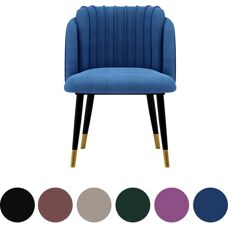 Life Interiors Milano Velvet Dining Chair - Blue - Unisex