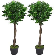 Leaf Design UK Artificial Bay Laurel Tree - 90cm, Set of 2