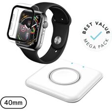 QDOS - Apple Watch Charger Infinity Glass - White - Bundle