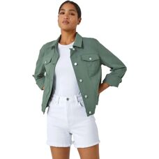 Roman Khaki Stretch Pocket Detail Jacket - Size 12 - Women