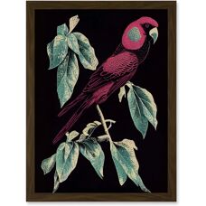 Artery8 - Burgundy Parakeet - A4 - Framed - Wall Art Print