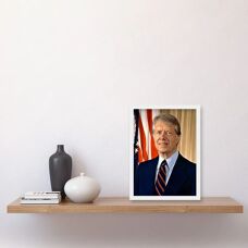 Artery8 - Jimmy Carter Portrait - A4 White - Wall Art Print