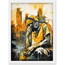 Artery8 - Abstract Cityscape - Headphones - Wall Art Print