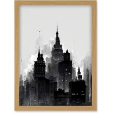 Artery8 - Skyscraper Cityscape - A4 - Framed Wall Art Print