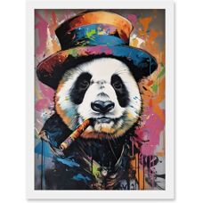 Artery8 - Panda Bear in Suit Top Hat Cigar - A4 - Art Print