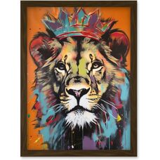 Artery8 - Lion Wearing Crown Jungle King - Animal Portrait