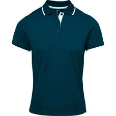 Premier Navy/white Contrast Pique Polo Shirt - M - Polo Shirt