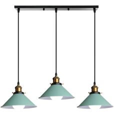 AXHUP Vintage Industrial Pendant Light - Green - 3 Lights