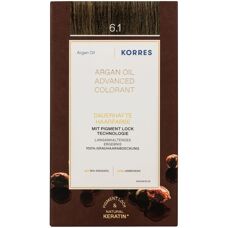 Korres Ulei de Argan Colorant Avansat - Blond Închis Cenușiu - Vopsea pentru Păr
