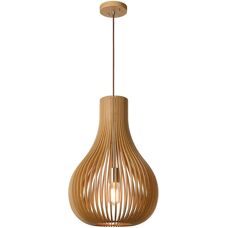 Lucide BODO - Lámpara colgante escandinava - 38cm - Madera