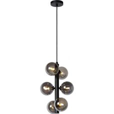 Lucide Tycho 6-Light Pendant - Black - Pendant Light