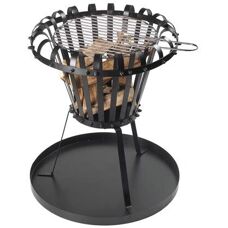 Perel BB650 vuurkorf - Chroomgrill, Zwart - Tuin & Kamperen
