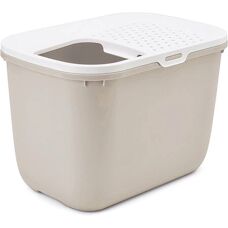 Savic Oberseitige Katzentoilette - Beige & Weiß - Groß