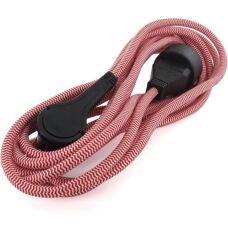 Przedłużacz tekstylny CHACON - 3m, 3x1.5mm², Płaska wtyczka