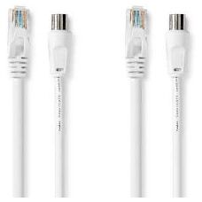 Nedis Weiß Koaxial & Cat6 Kabel 3m - Coax & Ethernet