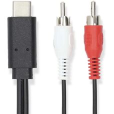 Câble USB-C à RCA Nedis - 1m - Noir - Câble audio