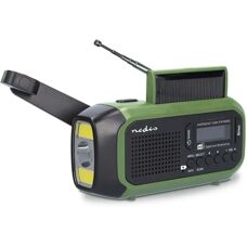 Nedis Tragbares Notruf-DAB+/FM-Kurbelradio mit Solarpanel