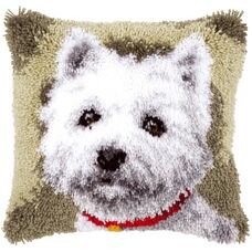 Vervaco Westie kuddar med krokar - Handgjord, 40x40 cm