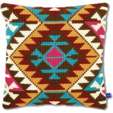 Almohadón de Punto de Cruz Étnico Vervaco - Multicolor 40cm