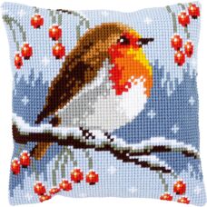 Vervaco Red Robin Cross Stitch Kit - Cushion - 40 x 40 cm