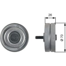 Gates T36466 Roată de ghidare - Curea în V compatibilă