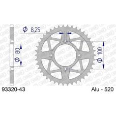 AFAM Aluminium Achtertandwiel - 520 Ketting - Duurzaam