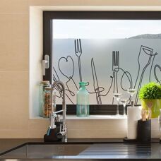 Ambiance Stickers Raam Privacy Vinyl - Keuken Decoratie