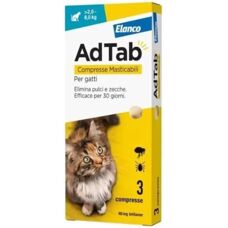 Compresse masticabili antiparassitari per gatti - 2-8kg - 3 pezzi