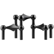 STOFF Nagel schwarzes Zink-Kerzenständer-Set - UNI - Kerzenständer