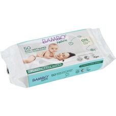 Våtservetter Bambo Nature - Biologiskt nedbrytbara, 50 st.