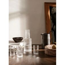 Ferm Living Ripple Sett med 4 Klare Glass - Drikkeserie