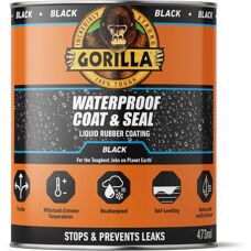 Gorilla Black Waterproof Coating & Seal Liquid Rubber - 473ml - Coating & Seal Liquid Rubber - Waterproof - Black - 473ml