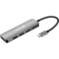 Sandberg 136-32 USB-C Docking Station - Grå