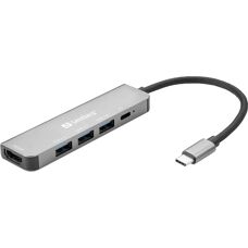 Sandberg 136-32 USB-C Docking Station - Grå