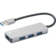 Sandberg USB Hub 4-Ports Grå - USB 3.2 Gen 1 Interface