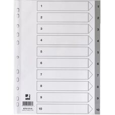 Q-Connect KF01916 Register - Numerisch, Polypropylen, Grau
