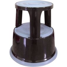 Q-Connect Black Metal Step Stool - Step Stool