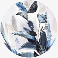 Malerifabrikken Blå Blader Veggkunst - 90X90 - Sveveeffekt